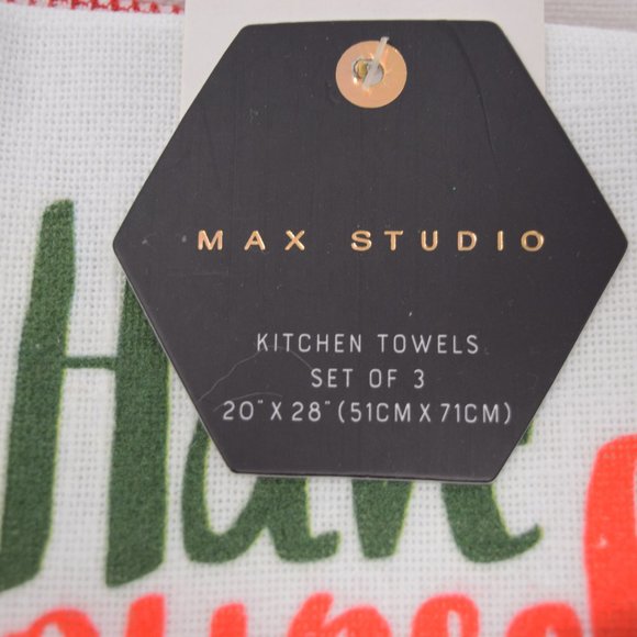 Max Studio Have Yourself A Merry Little Cocktail Kitchen Towels Set of 3 Holiday - Picture 8 of 8